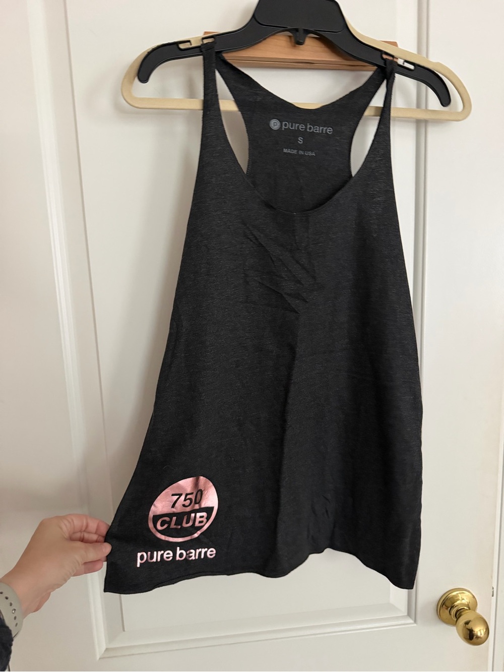 NWT old style milestone pure barre tank top 750 club pink gray